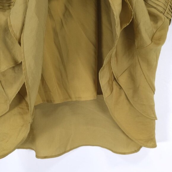 NWT BANANA REPUBLIC Chartreuse Silky Tiered Ruffle Drop Waist Mini Dress Sz 4 - Picture 13 of 16